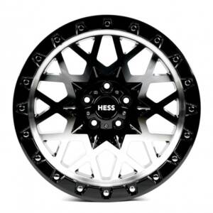 Off Road Wheels OW1458 Gloss_Black_Milling_Spoke_Chrome_Rivet R18 8.5J PCD 5x112 ET 40.0 DIA 66.6