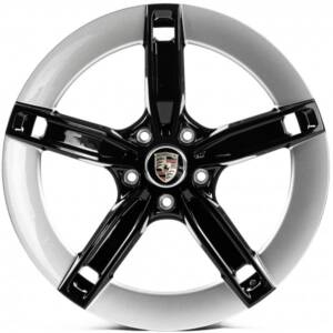 Replica PR350 Black_Silver_Flange R21 9.5J PCD 5x130 ET 60.0 DIA 71.6