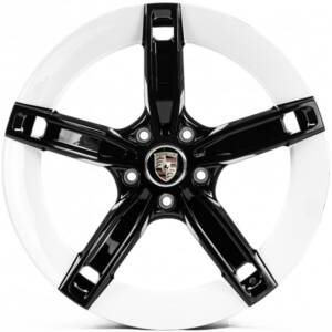 Replica PR350 Black_White_Flange R21 9.5J PCD 5x130 ET 60.0 DIA 71.6