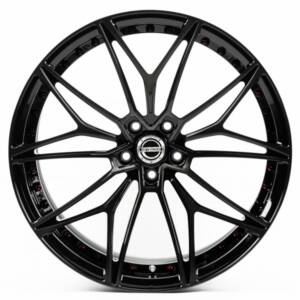 WS FORGED WS-010C GLOSS_BLACK_DARK_MACHINED_FACE_SATIN_RED_BOLTS_FORGED R21 11.0J PCD 5x112 ET 30.0 DIA 66.5