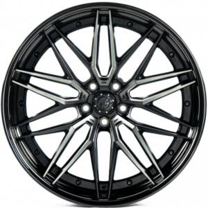 WS FORGED WS-075C SATIN_BLACK_DARK_MACHINED_FACE_LIP_BRUSHED_BLACK_FORGED R21 10.5J PCD 5x112 ET 31.0 DIA 66.5