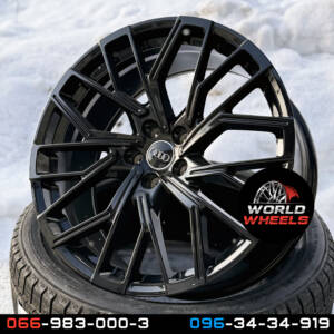 Replica A0466 Gloss Black Powder Coating R20*9.0J PCD5*112 ET35 DIA 66.6